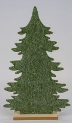 Tanne Filz auf Holzleiste natur/grün 26x5x42cm