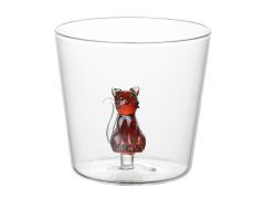 Becher Glas braune Katze 260ml