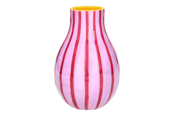 Vase Gestreift L lila/pink 15,6x15,6x23,4cm