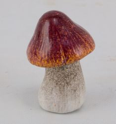 Pilz Keramik natur/braun bordeaux 5,5x5,5x8cm