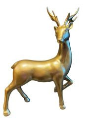 Hirsch Polyresin gold glänzend 22x10,5x32cm