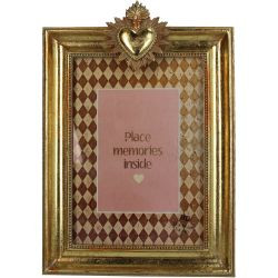 Bilderrahmen Heart Polyresin gold 13x18cm