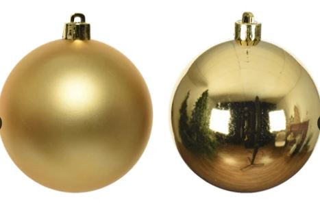 Kugeln bruchfest hell gold mix 4St. 10cm