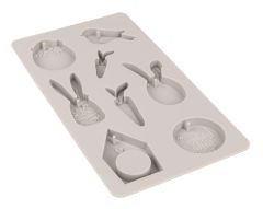 Gießform Silikon Happy Spring/Ostern 14,5x26x1cm 8 Formen