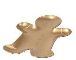 Teller Deko gold Lebkuchenmann pp 27x20x1,5cm