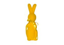 Hase mit Schleife aus Flock gelb 40,5cm
