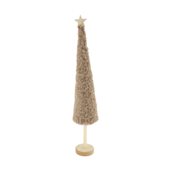 Weihnachtsbaum MDF/Stoff braun 7x7x37cm