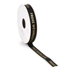 Band SATIN WEIHNACHTEN 15mx12mm schwarz