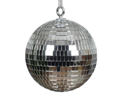 Kugel Glas Schaumstoff silber 15x15cm