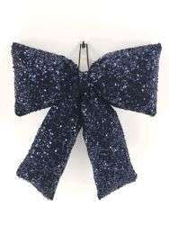 Schleife Pailetten dk.-blau 50cm