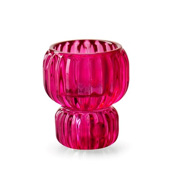 Kerzenhalter Glas fuchsia 7,5x6,5cm