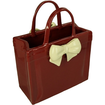 Vase Steingut rot 24,5x18x30,5cm