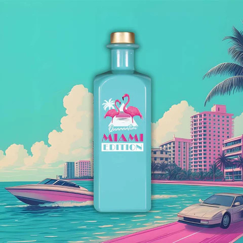 Gin Quarantini Miami Edition türkis 0,5L limited Ricardo Tubbs