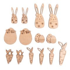 Streuteile Ostern Holz 1,7-6cm sortiert 14Stück