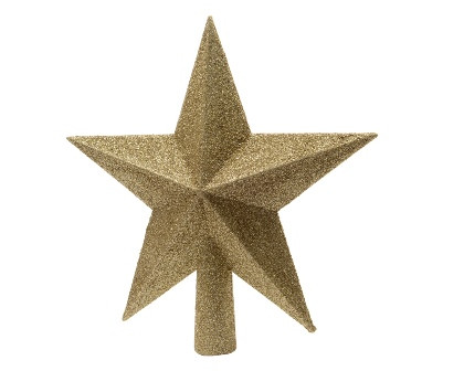 Baumspitze bruchfest hell gold Glitter 4.2x19x19cm