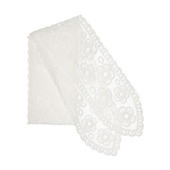 Spitze Stickerei Blüten weiss 1,3m