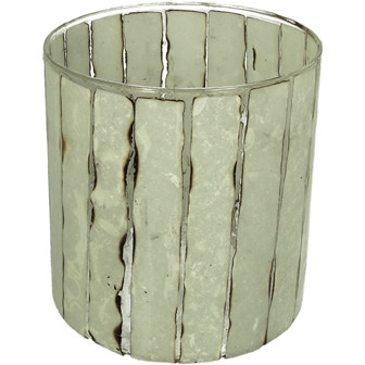 Windlicht Glas elfenbein 15x15x16cm