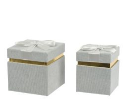 Geschenkschachtel Pappe Schleife 15,5x15,5x15,5cm