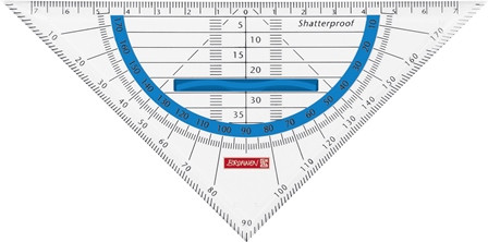 Geodreieck 16cm Griff azur