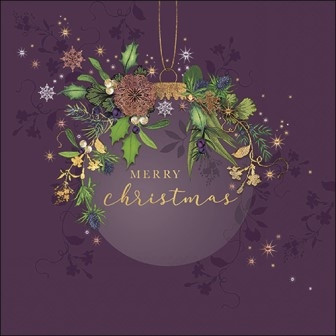 Serviette Elegant Christmas bauble purple 33x33cm