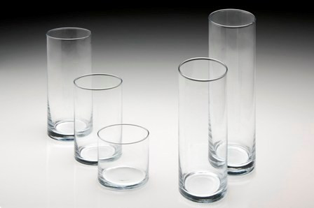 Vase zylindrisch Glas klar 25x9cm