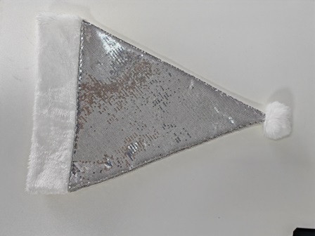 Mütze Xmas mit Pailetten silber