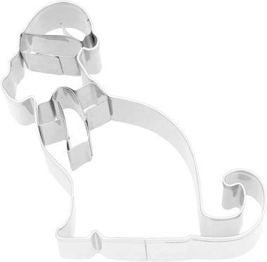 Ausstechform Weihnachtskatze 6,5cm Edelstahl mit Innenprägung PG blau