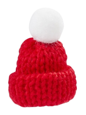 Strickmütze rot, ca. 4,5cm