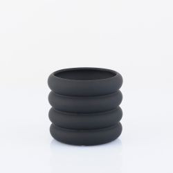 Topf Keramik schwarz 13cm Ø 14,5cm