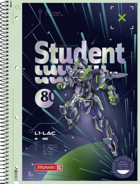 Collegeblock A4 Lin.28 90g Robot Hero