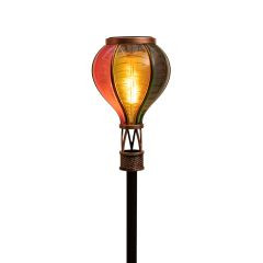 Gartenstecker Heißluftballon Solar bunt 12 LED 11x11x57cm