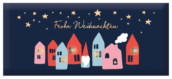 Schoko 30g Weihnachten Frohe Weihnachten Goldveredelung (Häuser)