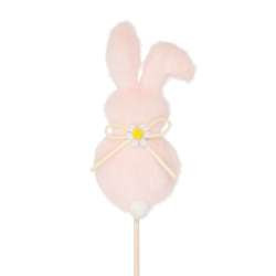 Stecker Hase Holz 6x14/20cm helles rose