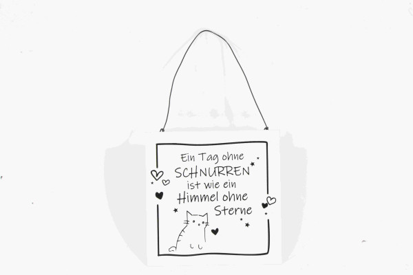 Hänger Schild m.Text Metall weiss 12,5x12,5m