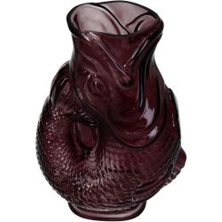 Vase Fisch Glas lila 17x10,5x24,5cm