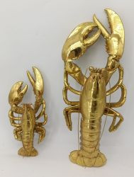 Figur Lobster 32cm gold