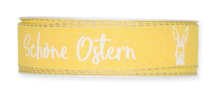 Band Schöne Ostern 25mmx18m zitrone weiß