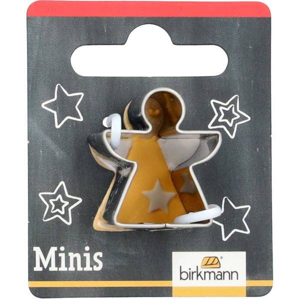 Mini-Ausstechform Engel 2,7cm Edelstahl auf Cardboard PG rot