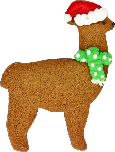 Ausstechform Weihnachts-Lama 9cm, Edelstahl mit Innenprägung PG blau