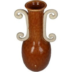 Vase Handles Steingut braun 18,8x15,3x37,2cm