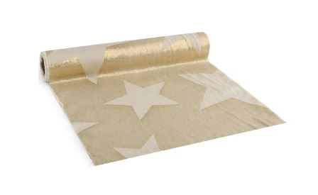 Tischband GLAM STAR 28cmx2,5m elfenbein