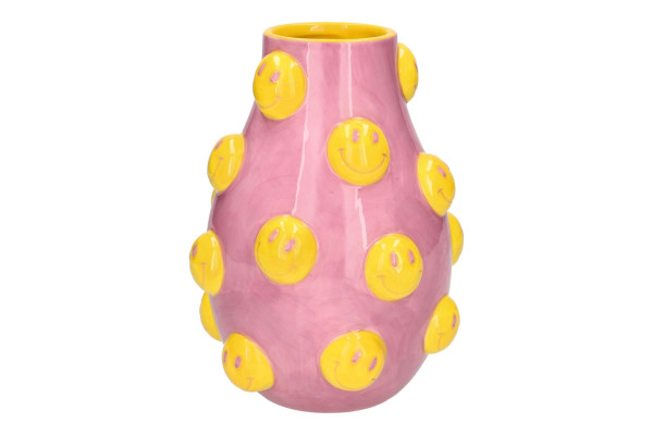 Vase Smile L rosa/gelb 17,5x18x23,5cm