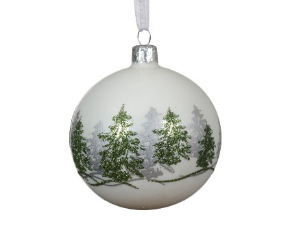 Kugel Glas winterweiss 8cm