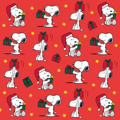 Serviette 33x33cm X-mas Mini Snoopy rot