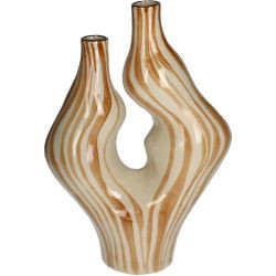Vase Organisch Steingut braun 22,5x9,5x33cm