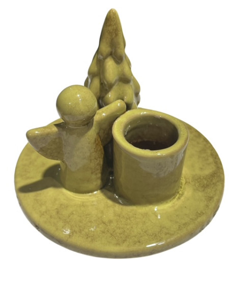 Kerzenhalter Engel grün 10x7,5cm