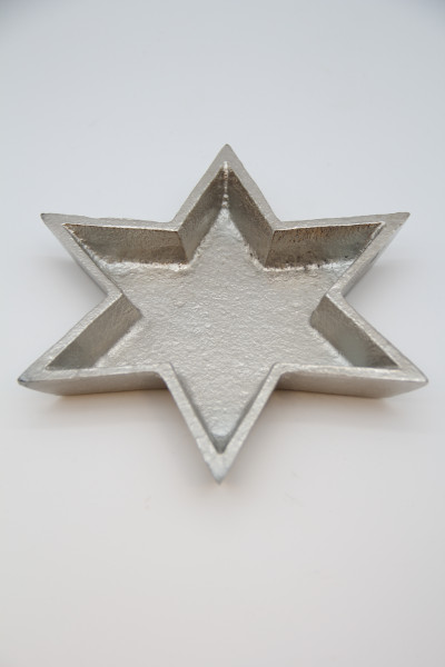 Schale Stern Aluminium silber 15x2cm