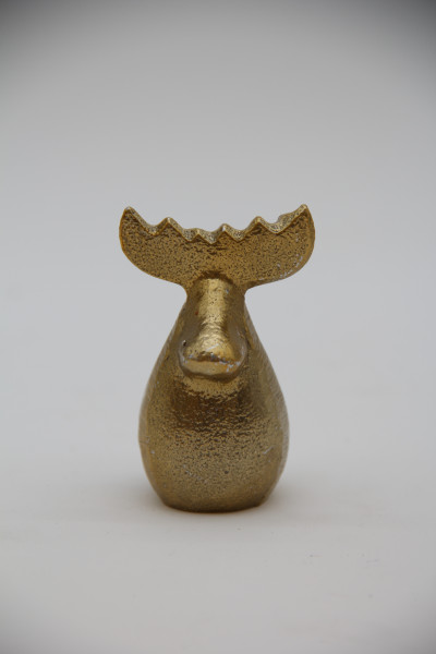 Hirsch Aluminium gold 4x4x7cm