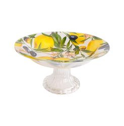 Schale mit Fuß Lemon&Olives 18,8x9,8cm