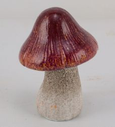 Pilz Keramik natur/braun bordeaux 7,5x7,5x11cm